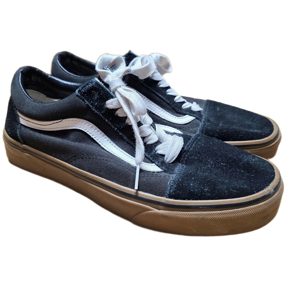 Vans Old Skool Black Suede Skate Shoes Men's US 9 Gum Sole‎